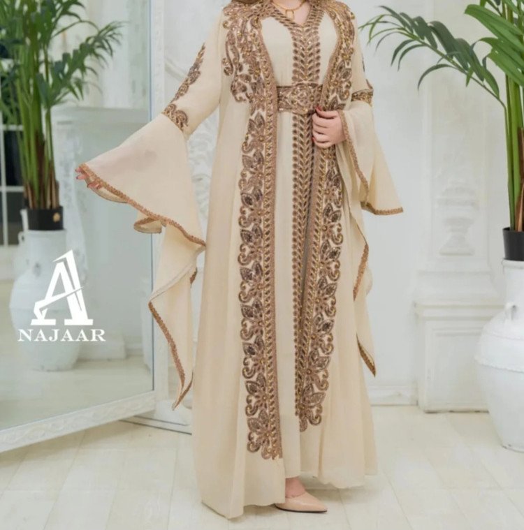 قفطان مغربی وارداتی مجلسی حریر