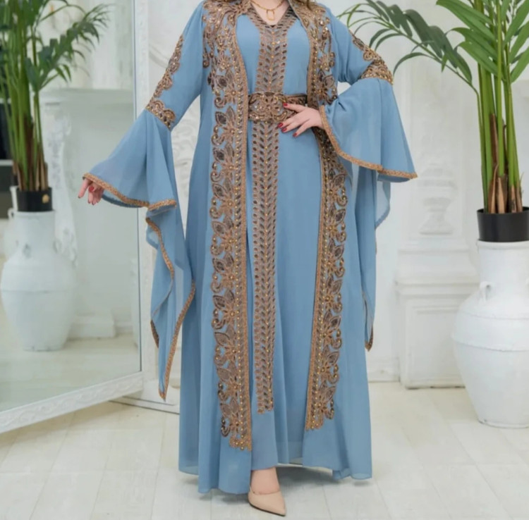 قفطان مغربی وارداتی مجلسی حریر