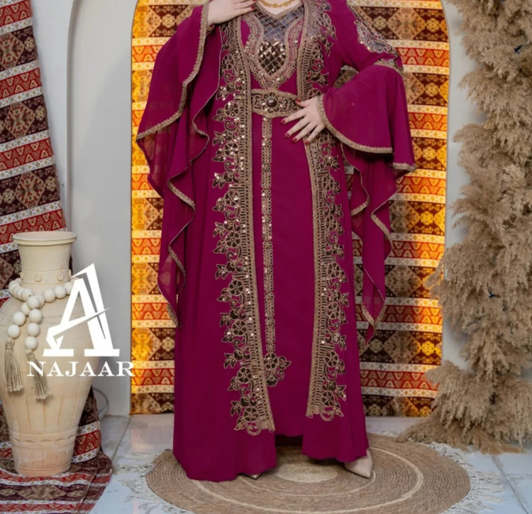 قفطان مغربی وارداتی مجلسی حریر