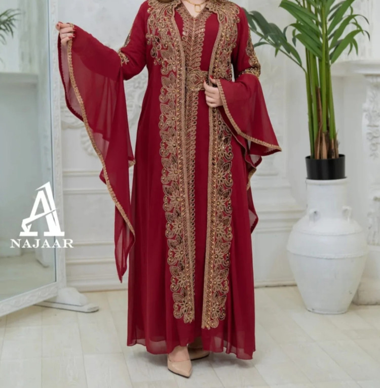 قفطان مغربی وارداتی مجلسی حریر