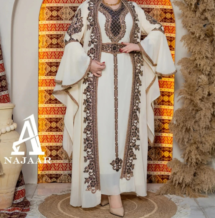 قفطان مغربی وارداتی مجلسی حریر
