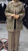 کت وشلوار حریر سوزندوزی