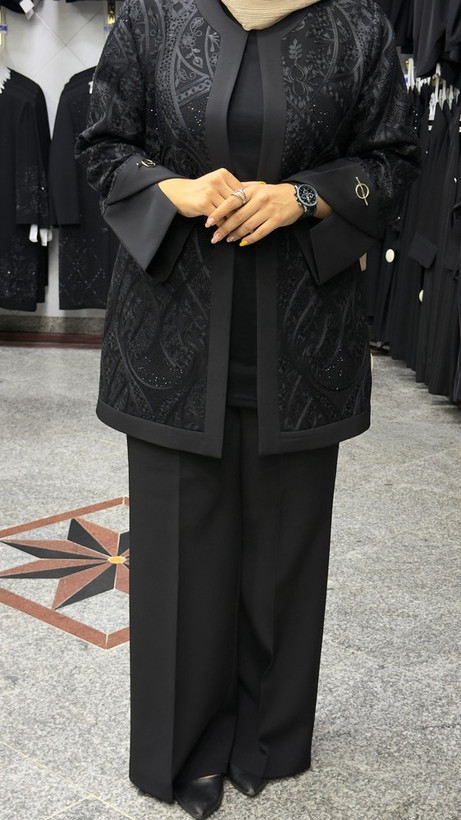 کت وشلوار حریر سوزندوزی