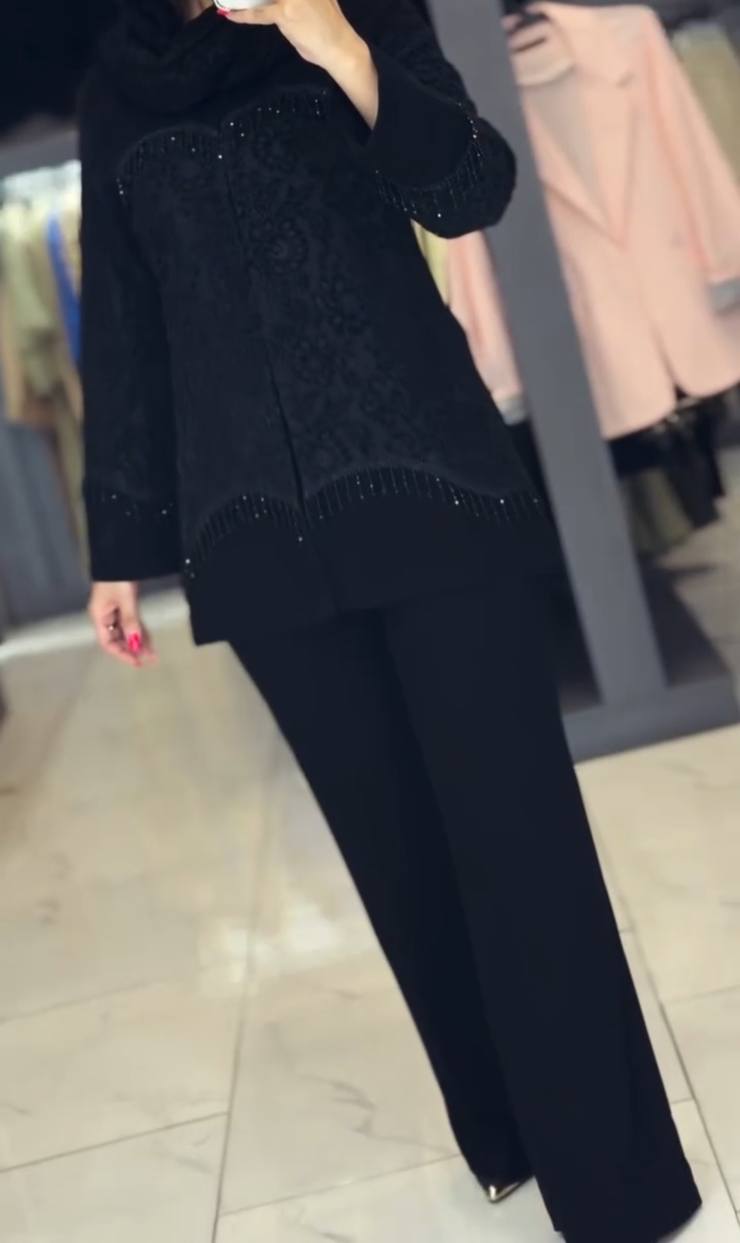کت وشلوار مزونی با خرج کار دانتل
