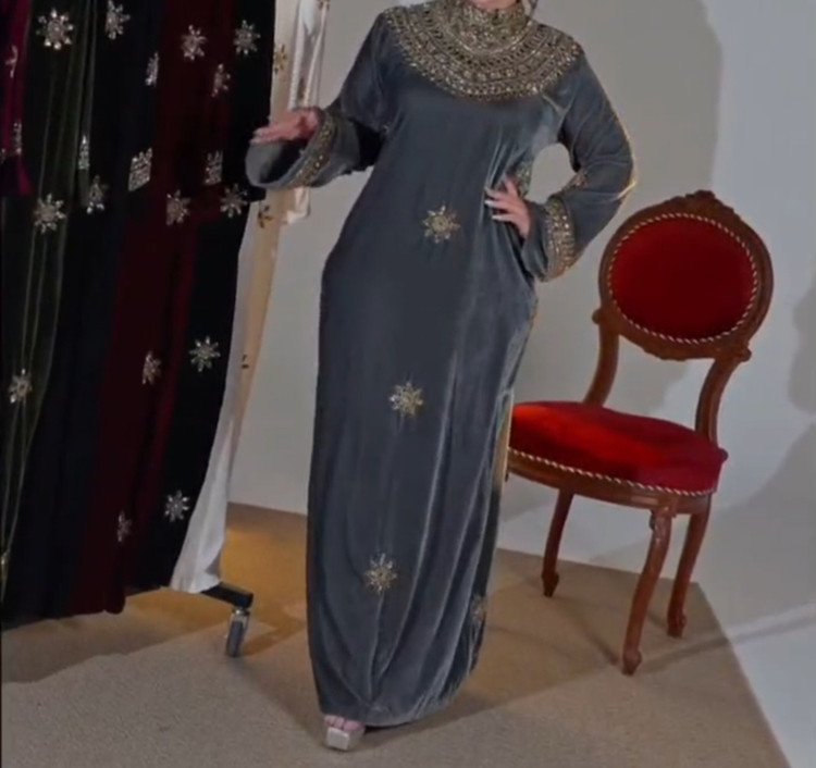 پیراان مجلسی فاخر مخمل سنگدوزی دست دوز