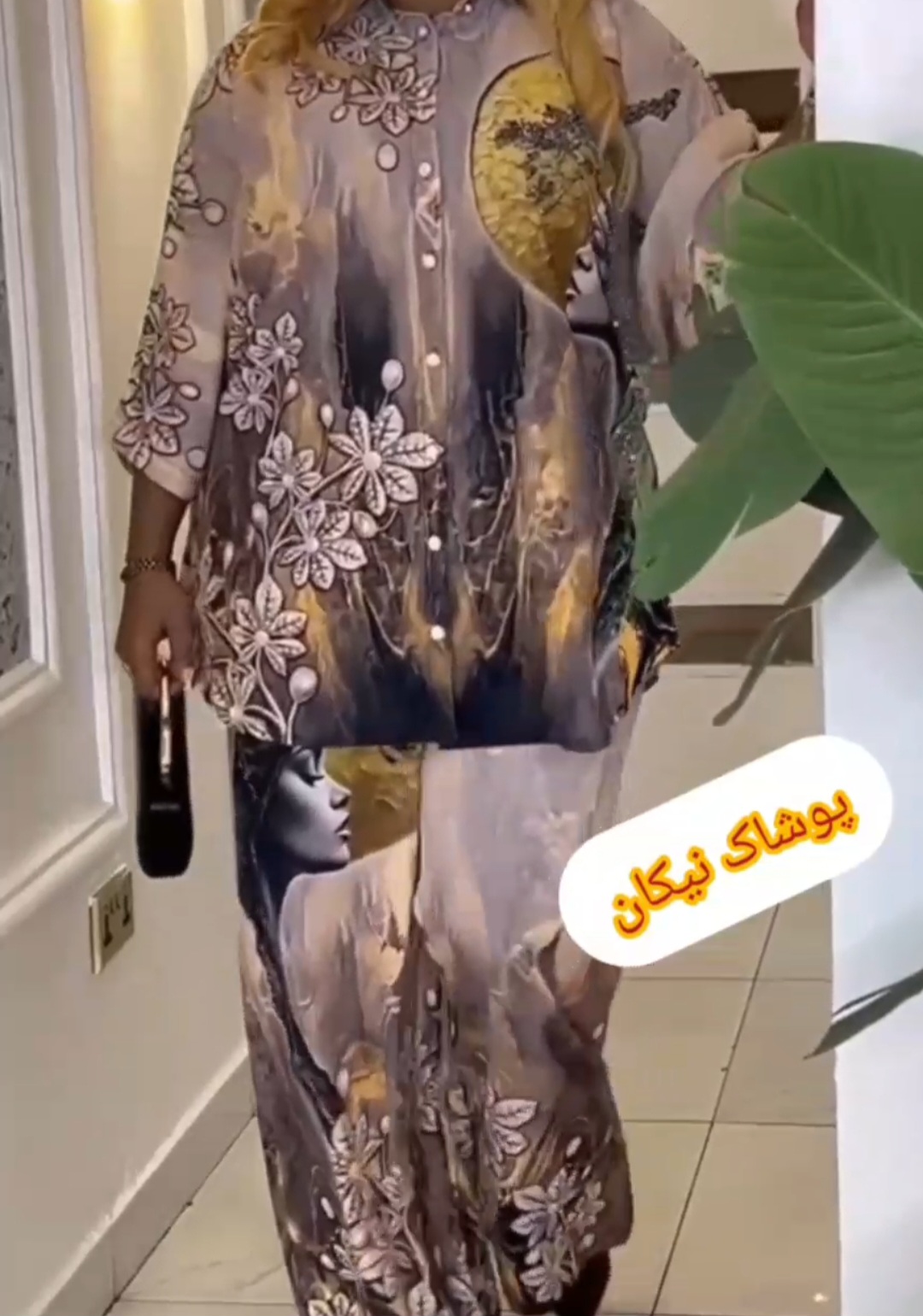 ست شومیز شلوار کرپ ابریشم برند ترک