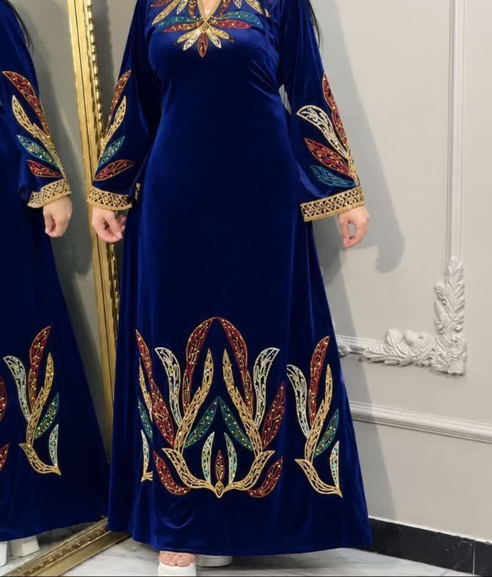 پیراهن مخمل گلدوزی شده